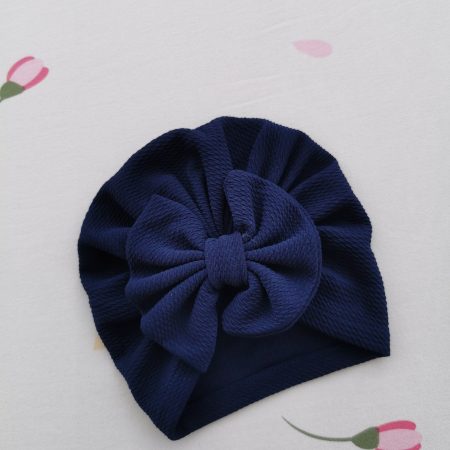 Turban cu fundita bleumarin 3-12 luni
