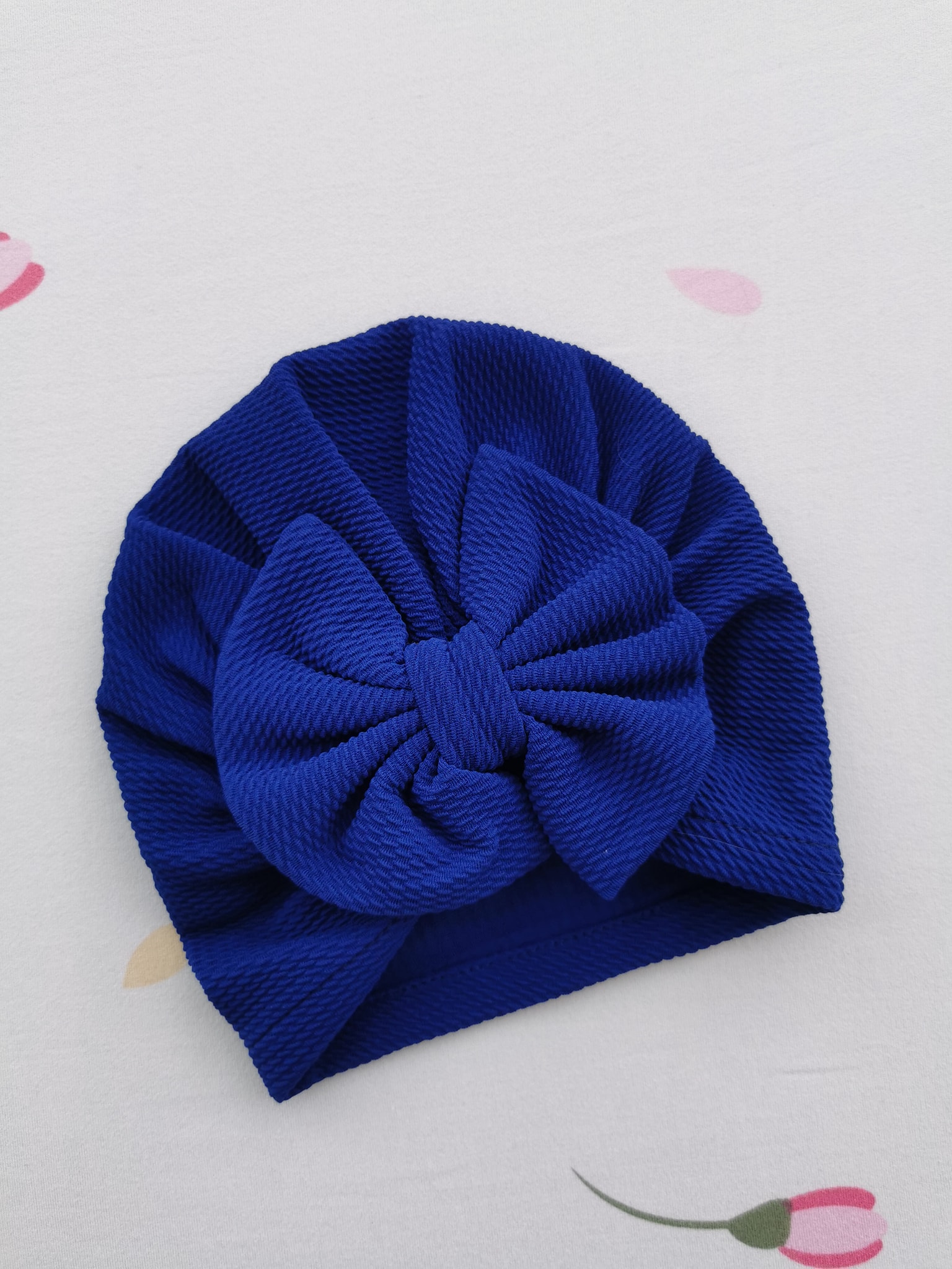 Turban cu fundita albastru regal 3-12 luni