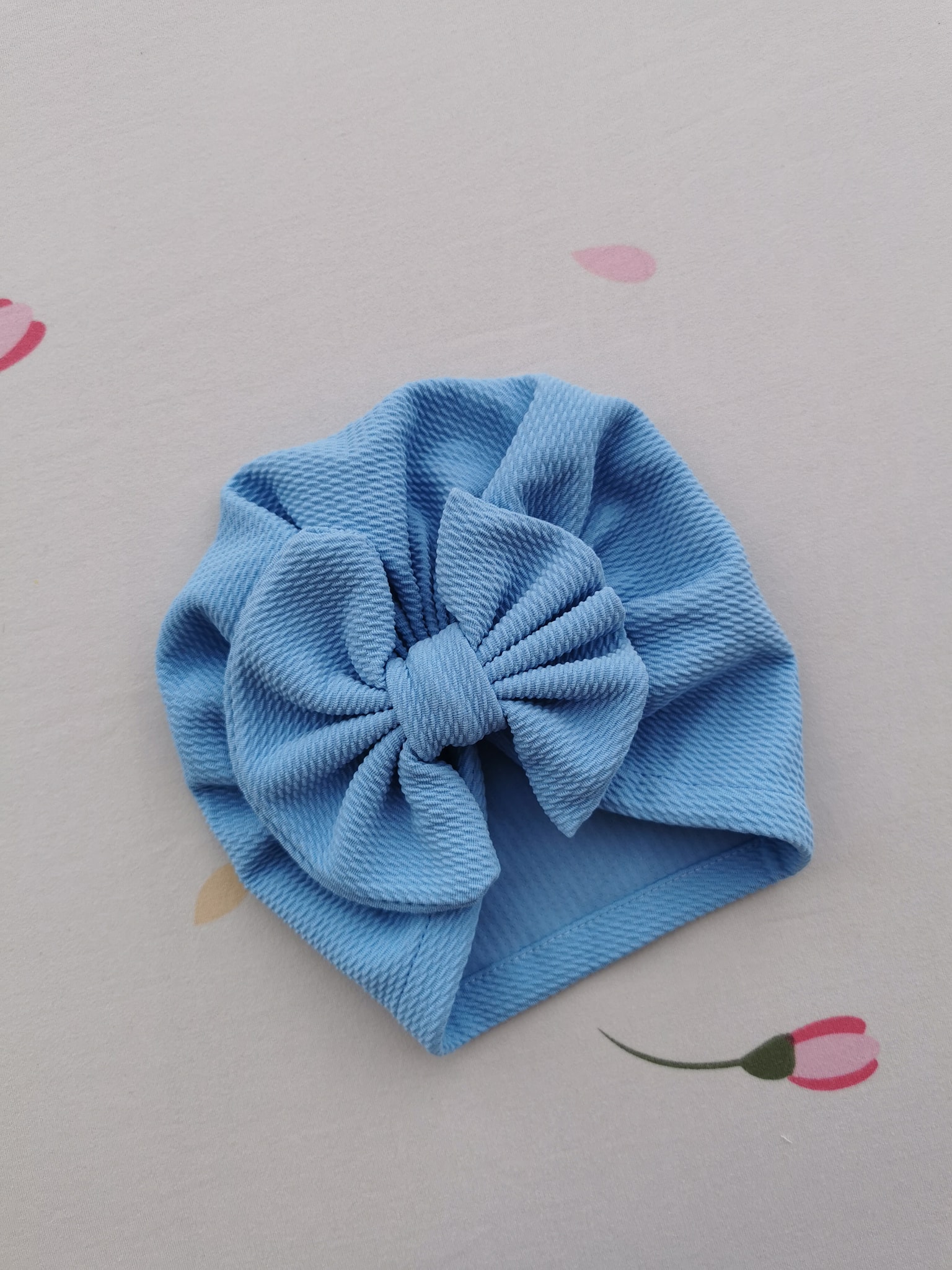 Turban cu fundita albastru deschis 3-12 luni