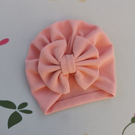 Turban cu fundita piersica 3-12 luni