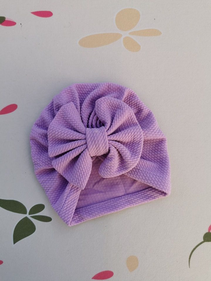 Turban cu fundita lila 3-12 luni