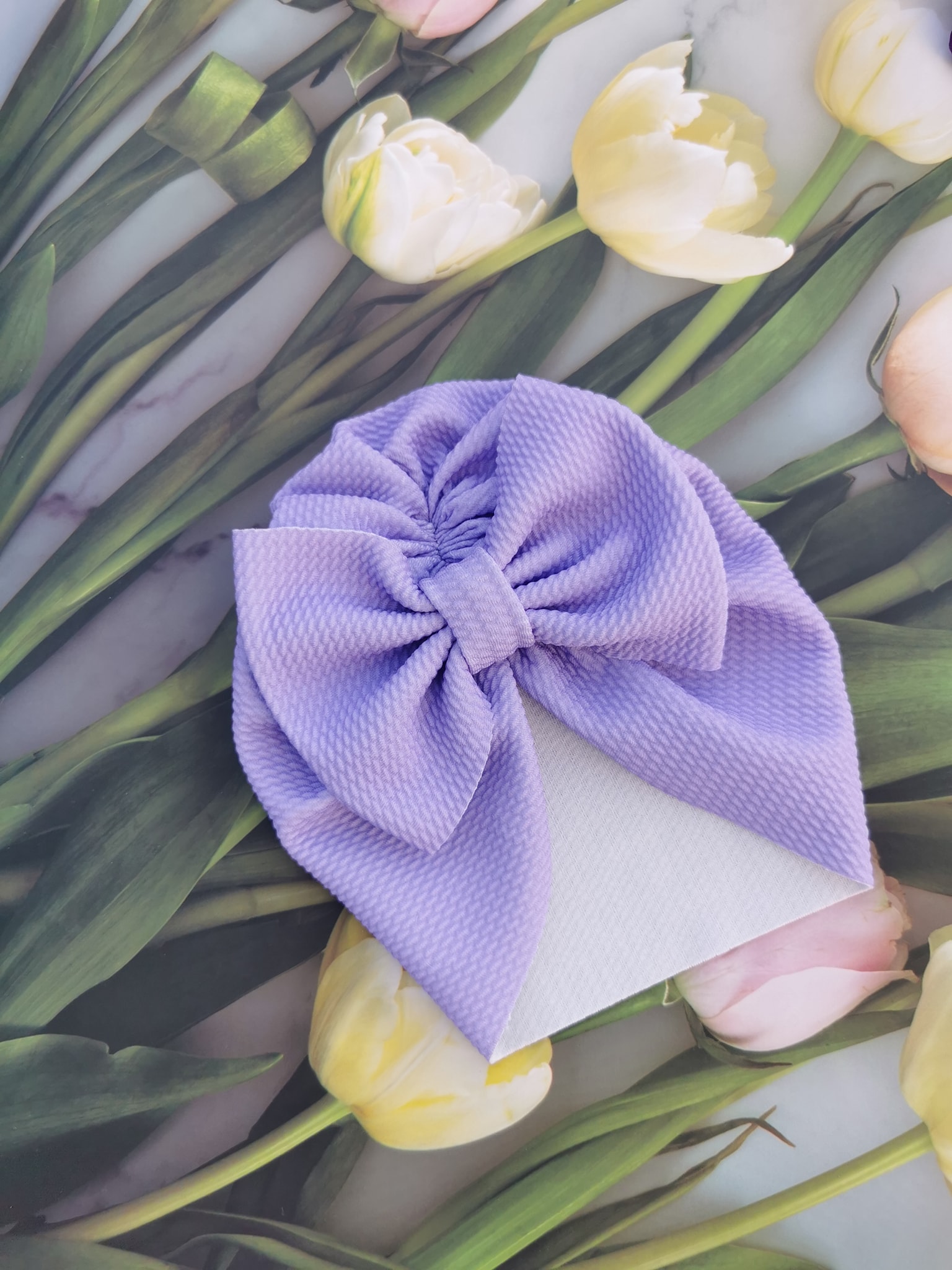Turban cu fundita lila