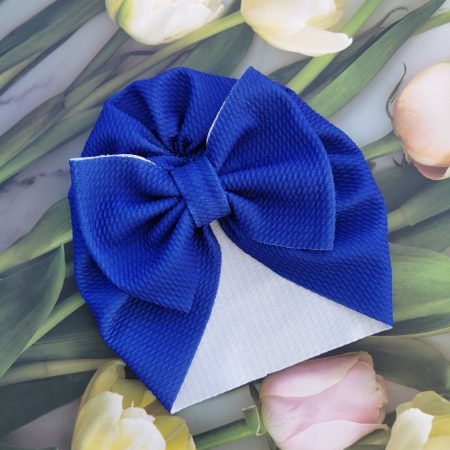 Turban cu fundita albastru regal 0-3 luni