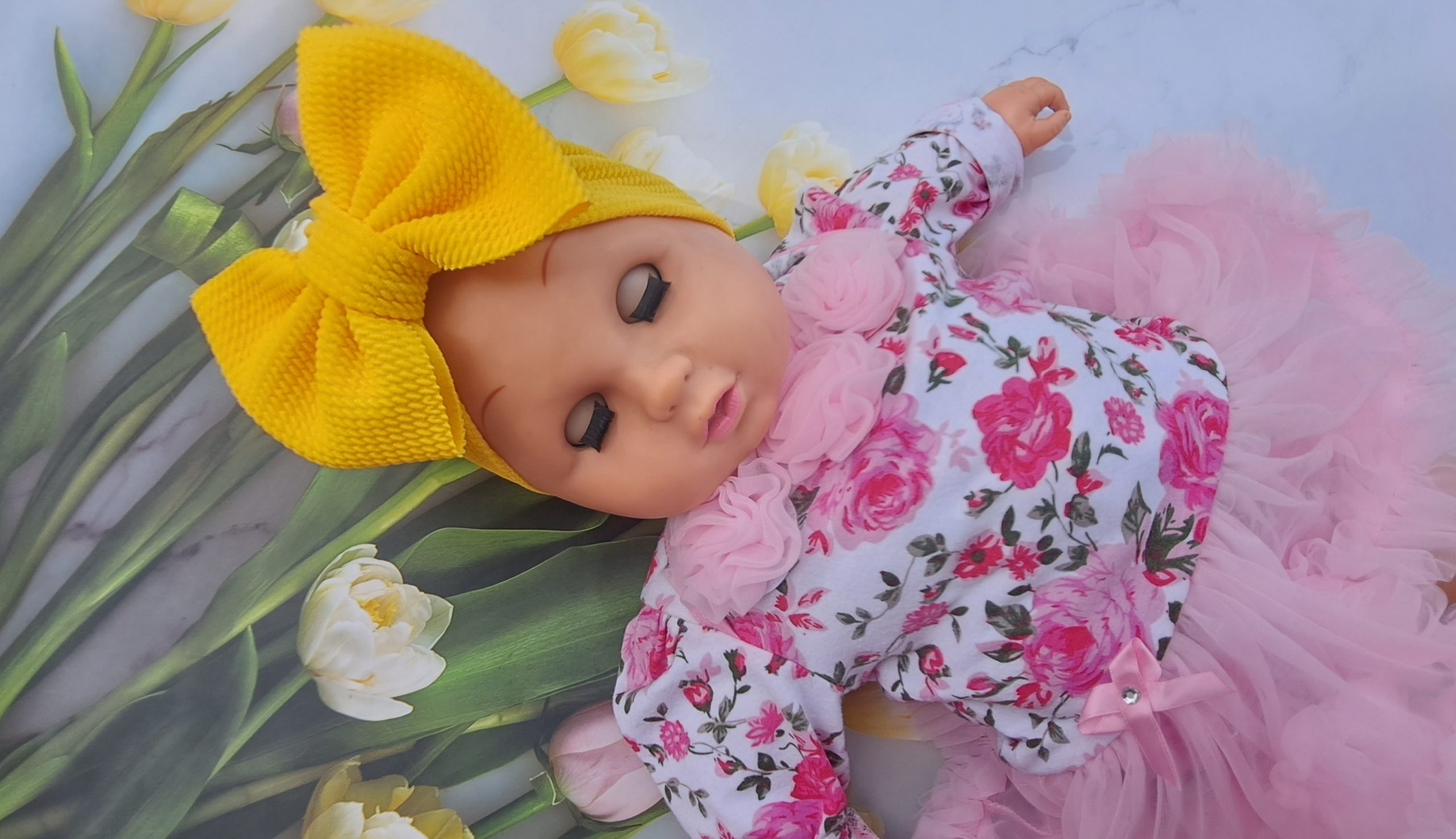Turban cu fundita galbena - imagine 5