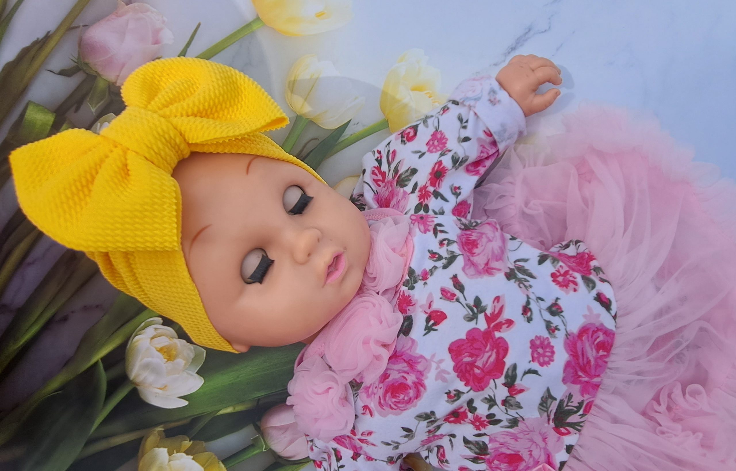Turban cu fundita galbena - imagine 2