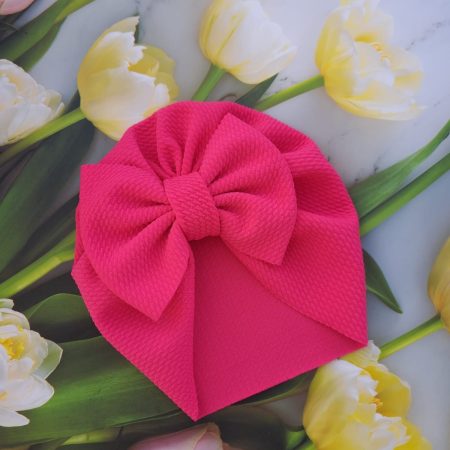 Turban cu fundita roz inchis