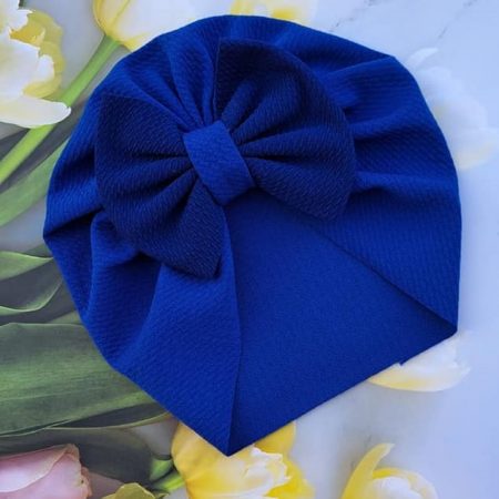 Turban cu fundita albastru regal 6-9 luni