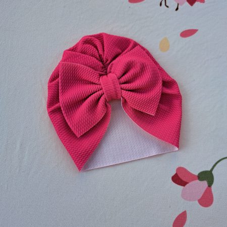 Turban cu fundita roz inchis 0-3 luni