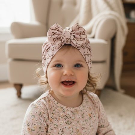 caciula tip turban cu fundita model de lux pentru bebelusi si copii
