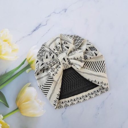Turban cu fundita bej 0-3 luni