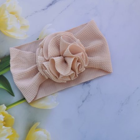 Bentita lată cu floare crem 3-12 luni