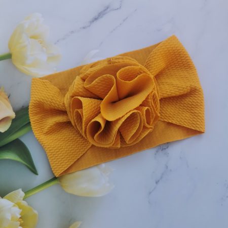 Bentita lată cu floare galben-muștar 3-12 luni