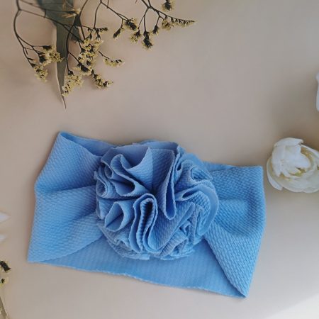 Bentita lată cu floare albastru deschis 3-12 luni