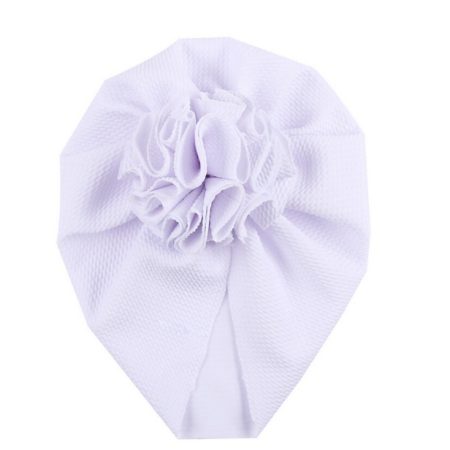 Turban cu floare alba 3-12 luni