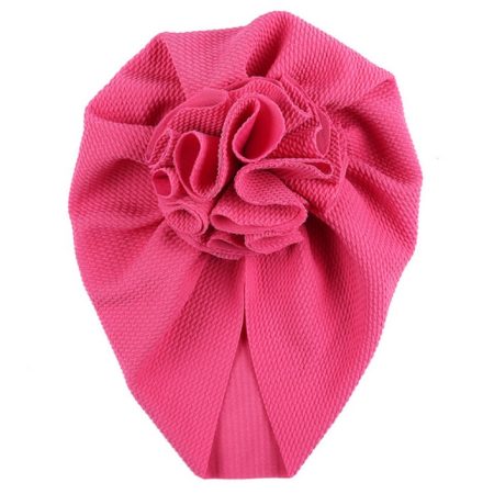 Turban cu floare roz inchis 3-12 luni