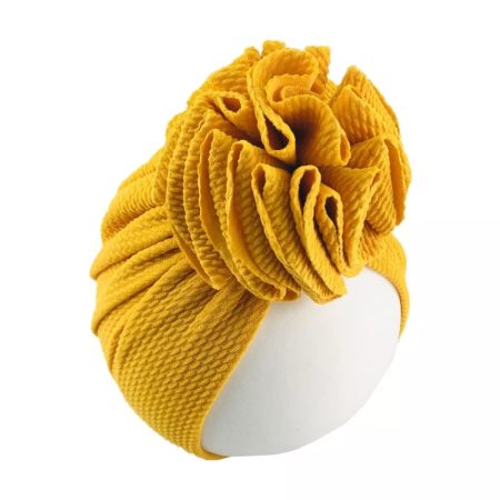 Turban cu floare galben-mustar 3-12 luni