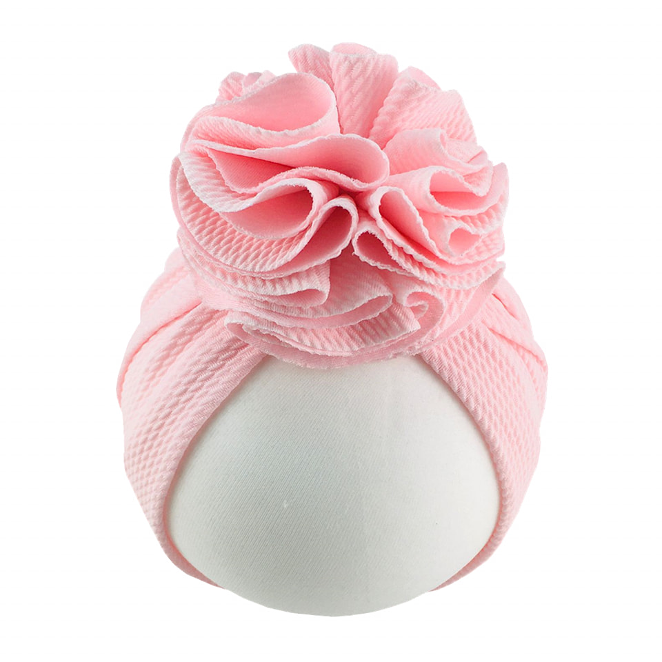 Turban cu floare roz deschis 3-12 luni