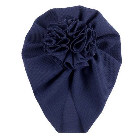 Turban cu floare bleumarin 3-12 luni